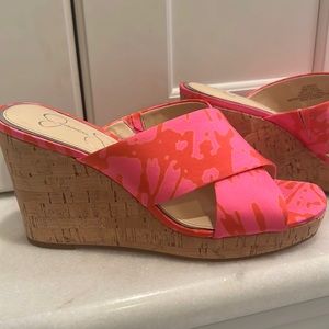 Jessica Simpson cork wedges, size 8